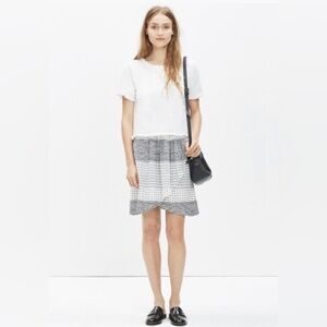 Madewell Silk Faux-Wrap Skirt in Hashtag Stripe; Size S, NWOT
